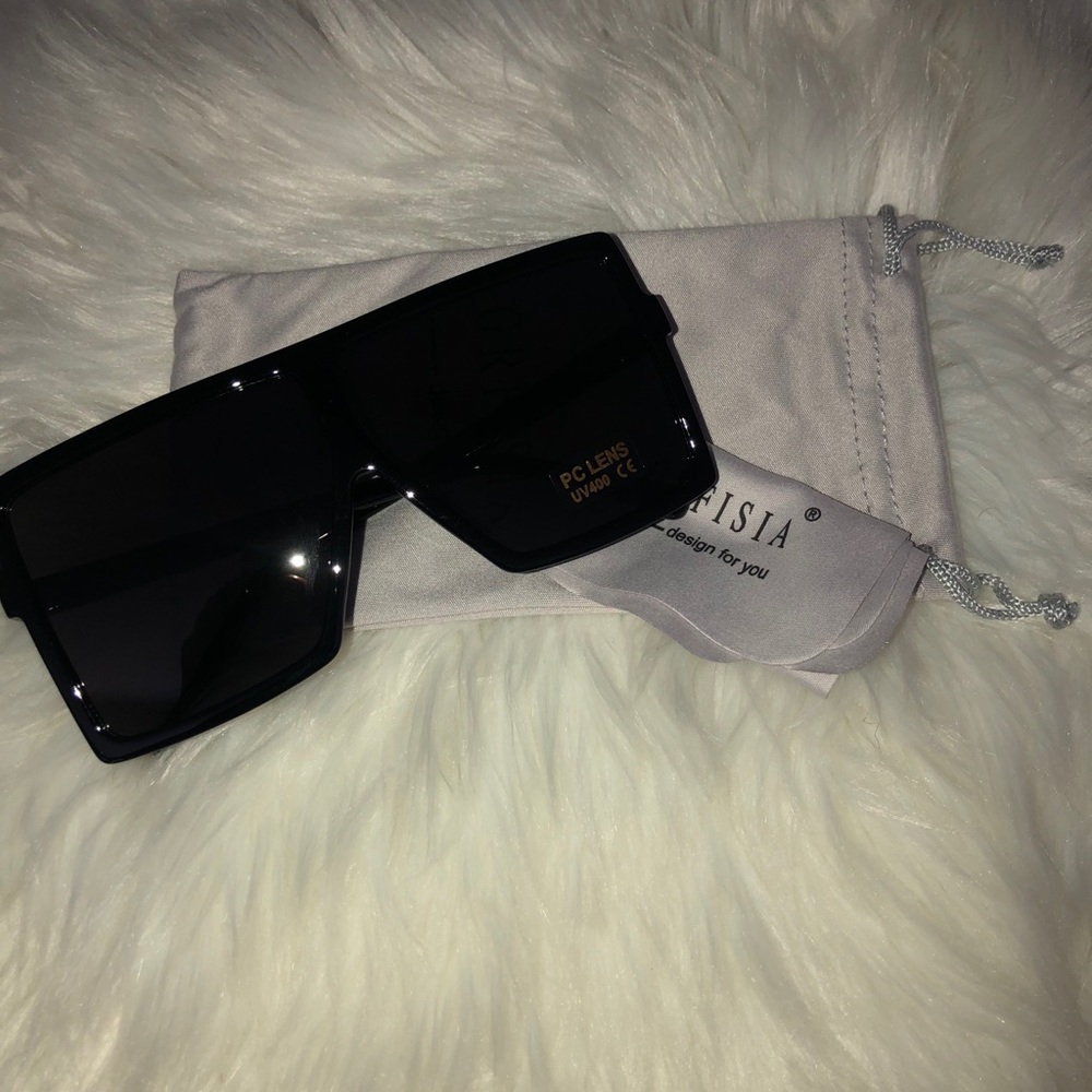 Black large frame sunglasses